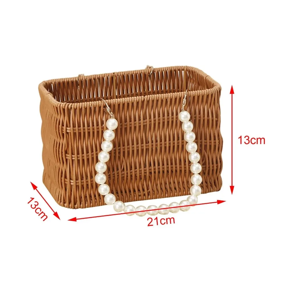 Picture 7: New Pearl Handle Imitation Rattan Basket Versatile Big Capacity Woven Flower Basket Kitchen Sundries Organizer Picnic