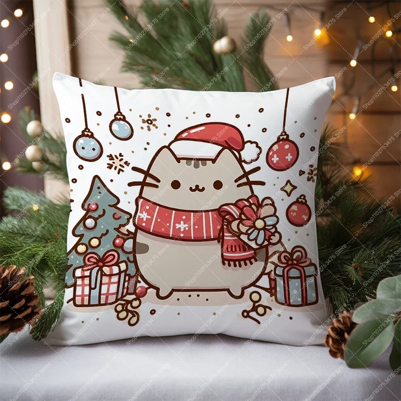 Pusheens Pillow Case Anime Simplicity Home Living Room Sofa Decor Cushion Cover Bay Window Pillowcase Xmas Party Decoration Gift