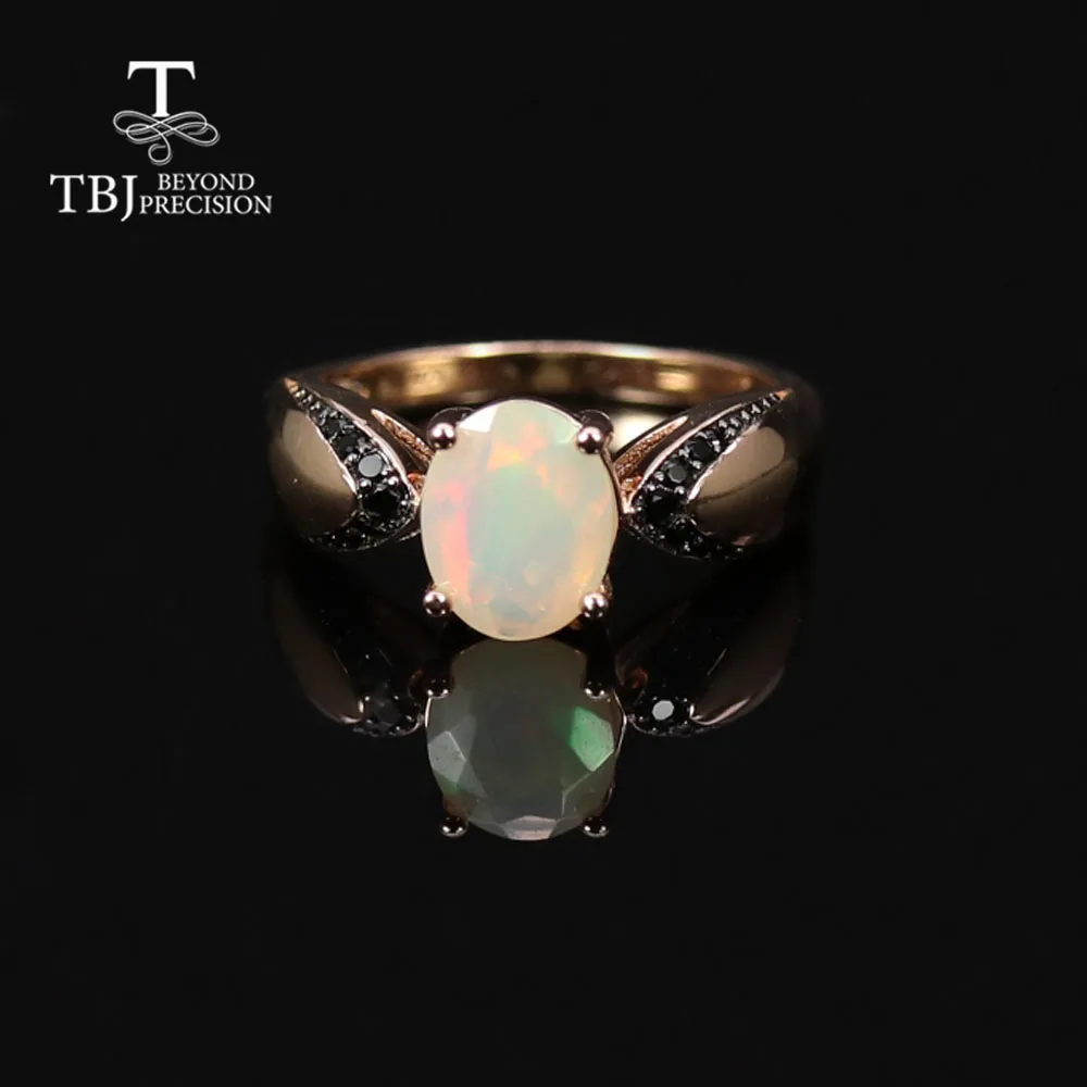 Simple design Ethiopia opal oval 7*9mm natural gemstone ring 925 sterling silver fine jewelry suitable for daily wear