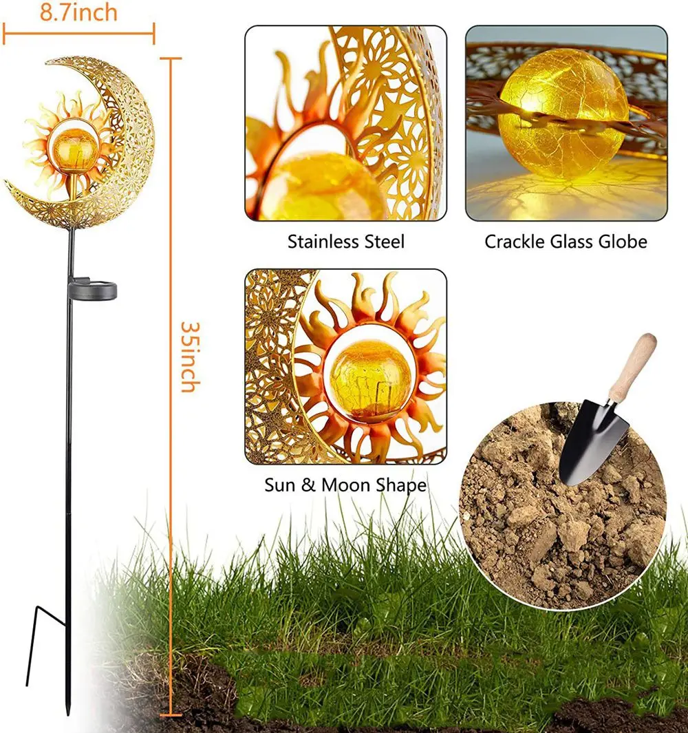 Outdoor Solar Powered Wind Chime Light Iron Lawn Projection Light Outdoor Garden Decor Waterproof Landscape garden lawn lamp