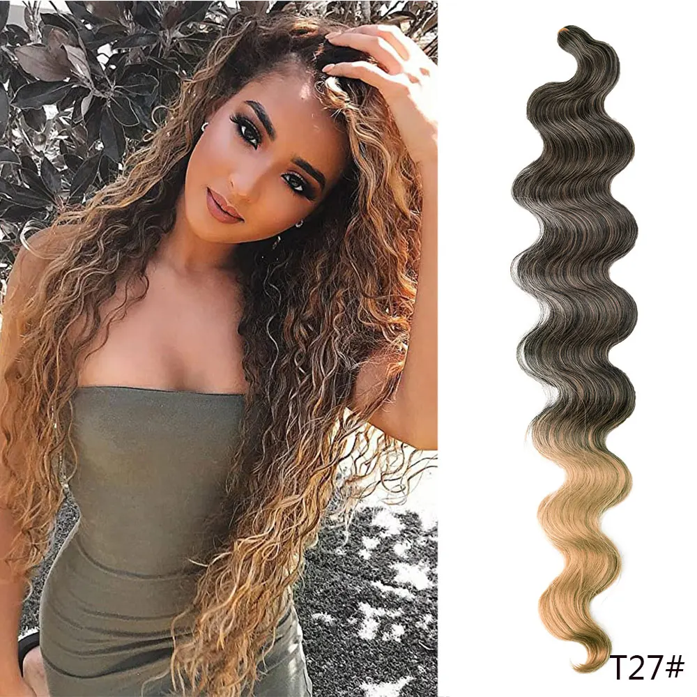 Extensiones de cabello de ganchillo de onda oceánica sintética para mujeres elegantes, trenzas retorcidas sueltas, onda profunda