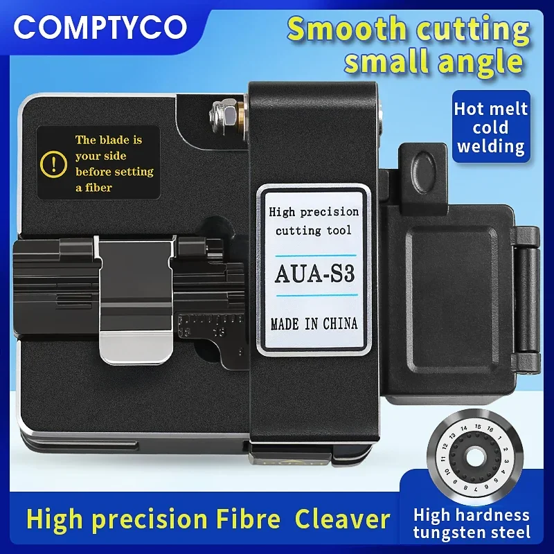 COMPTYCO AUA-S3 Fiber Cleaver FTTH Cable Fiber Optic Cutting Knife Three-in-one Clamp Cold Welding and Hot Melting