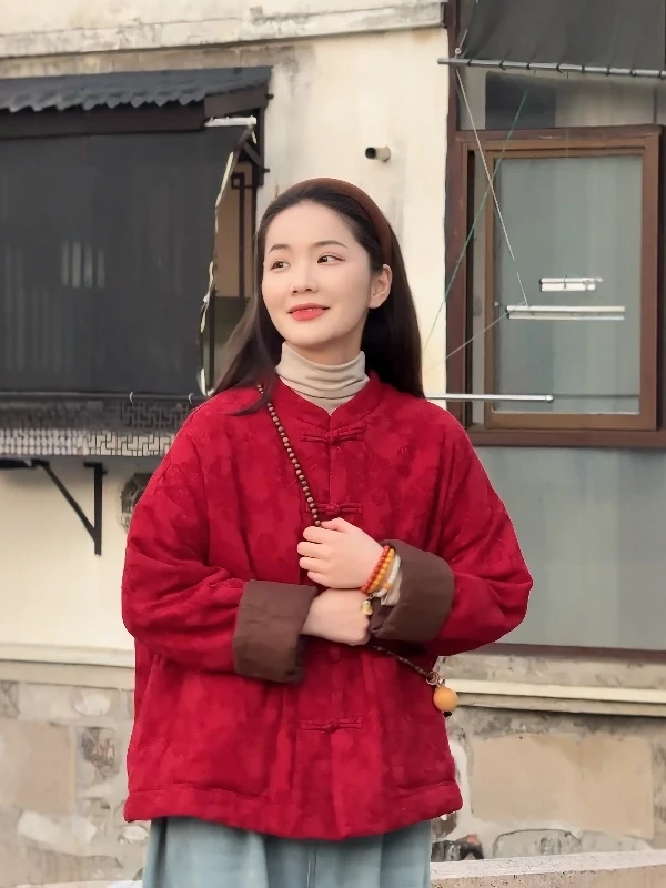 

Женская модная традиционная китайская хлопковая куртка большого размера с вышивкой, теплая верхняя одежда, длинное пальто с воротником-стойкой све