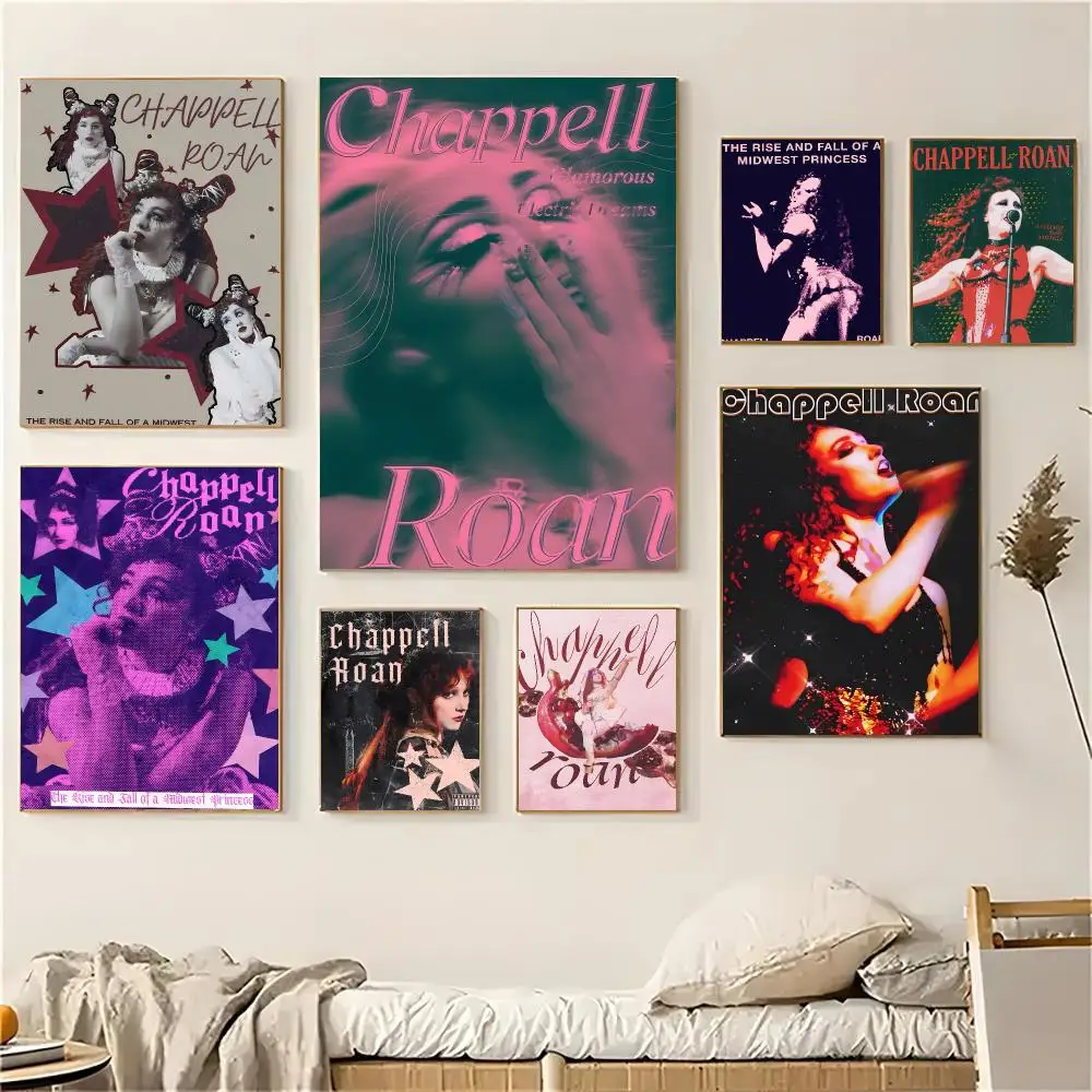 Singer Chappell Roan Poster Self-adhesive Decal Living Room Bedroom Party Bar Decor Moisture-proof Fade-resistant