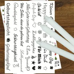 Xmas Christmas Sticker Exquisite Christmas Candle Tattoo Stickers Rich Color Film Decals for Classic Themed Party Supplies Xmas