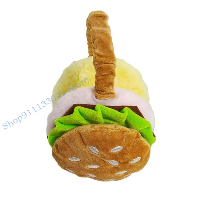 H9ED غطاء للأذنين من القطيفة على شكل همبرغر للنساء والأطفال، عصابة رأس فروي لتدفئة الأذن لشتاء عيد الميلاد وهدايا السنة الجديدة #1