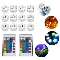 Remote Control  RGB Submersible LED Light Waterproof Underwater Light Night Lamp for Fish Tank Pond Wedding Party