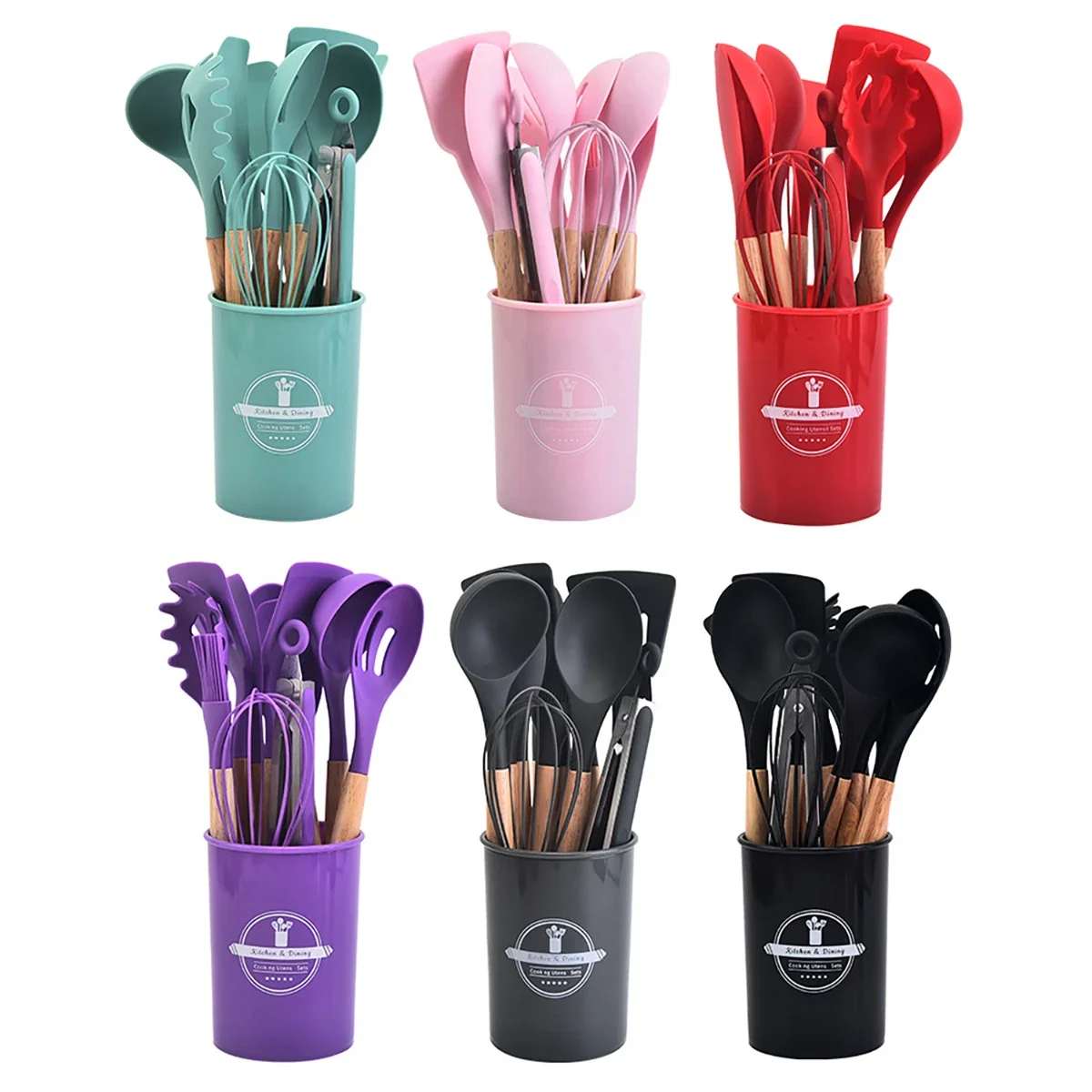 12Pcs Kitchen Silicone Cooking Utensils Set For Non-stick Cookware Cuisine Outils Cookware Heat Resistant Accessoires