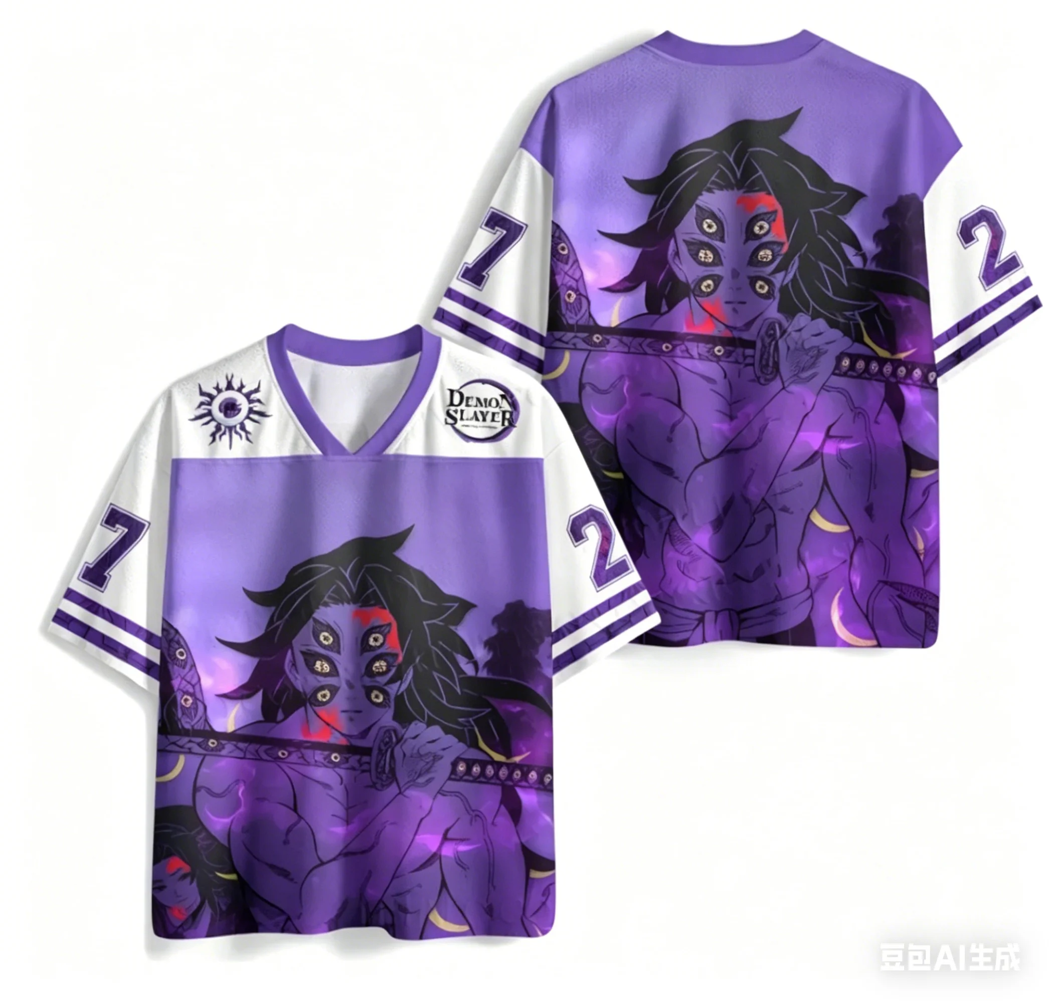 Adult and Children's Demon Slayer Blade Purgatory Brother, Black Death Mou 3D Printed Jersey American Sports Style T-shirt