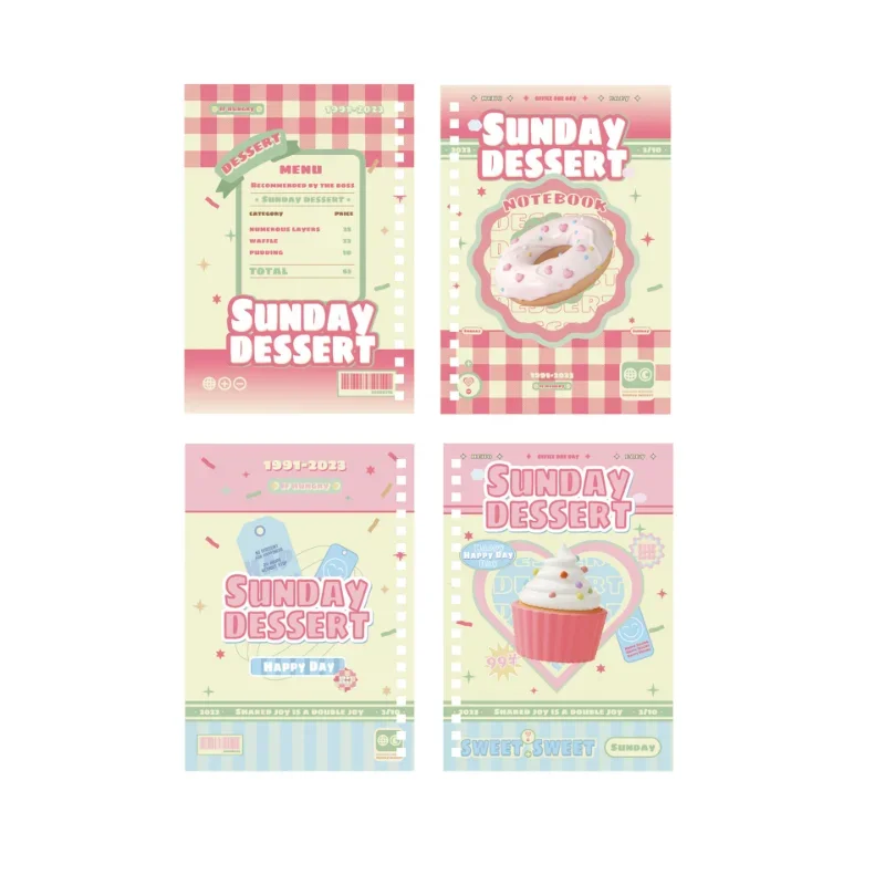 50sheet Notebook Journal Kawaii Heart Lovely Girl Scrapbook A5 Korean Fashion Sweet Diary Student Supplies Kawaii Stationery