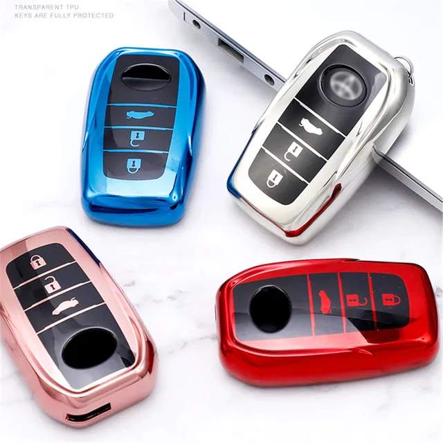 Pokrowiec na kluczyk samochodowy TPU Smart 3/4 Button do Toyota Avalon CHR C-HR Camry Corolla Prius Prado RAV4 Protector