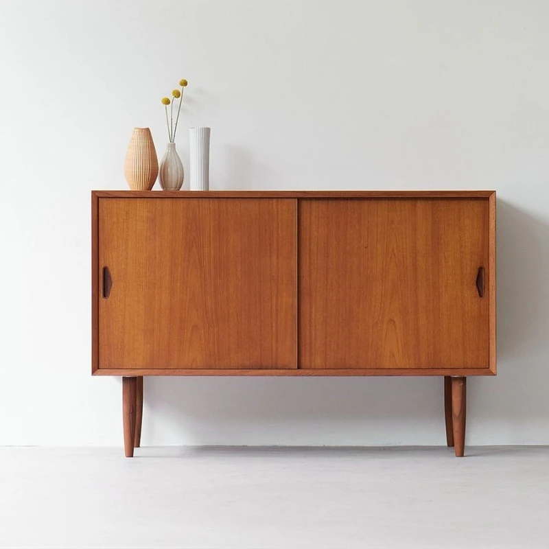 Side cabinet, style Nordic Danish custom replica cherry wood solid wood drawer storage