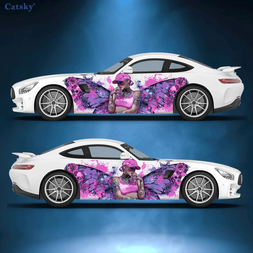 

European and American sexy female butterfly splash sticker, suitable for cars and trucks, durable, fade-resistant, easy to insta