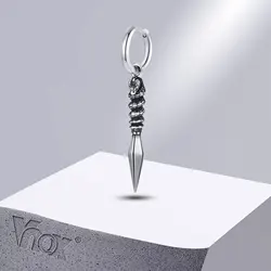 Vnox 1 piece Rock Punk Arrowhead Earring for Men Boys, Cool Stainless Steel Snake Spear Point Style Dangle Ear Gifts Jewelry