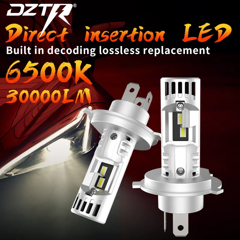 

DZTR H4 x2 Светодиодные фонари Высокое качество 30000Lm 250W Дальний ближний свет для автомобиля CSP Лампа для фар 6500K Белая автомобильная лампа Plug&Play