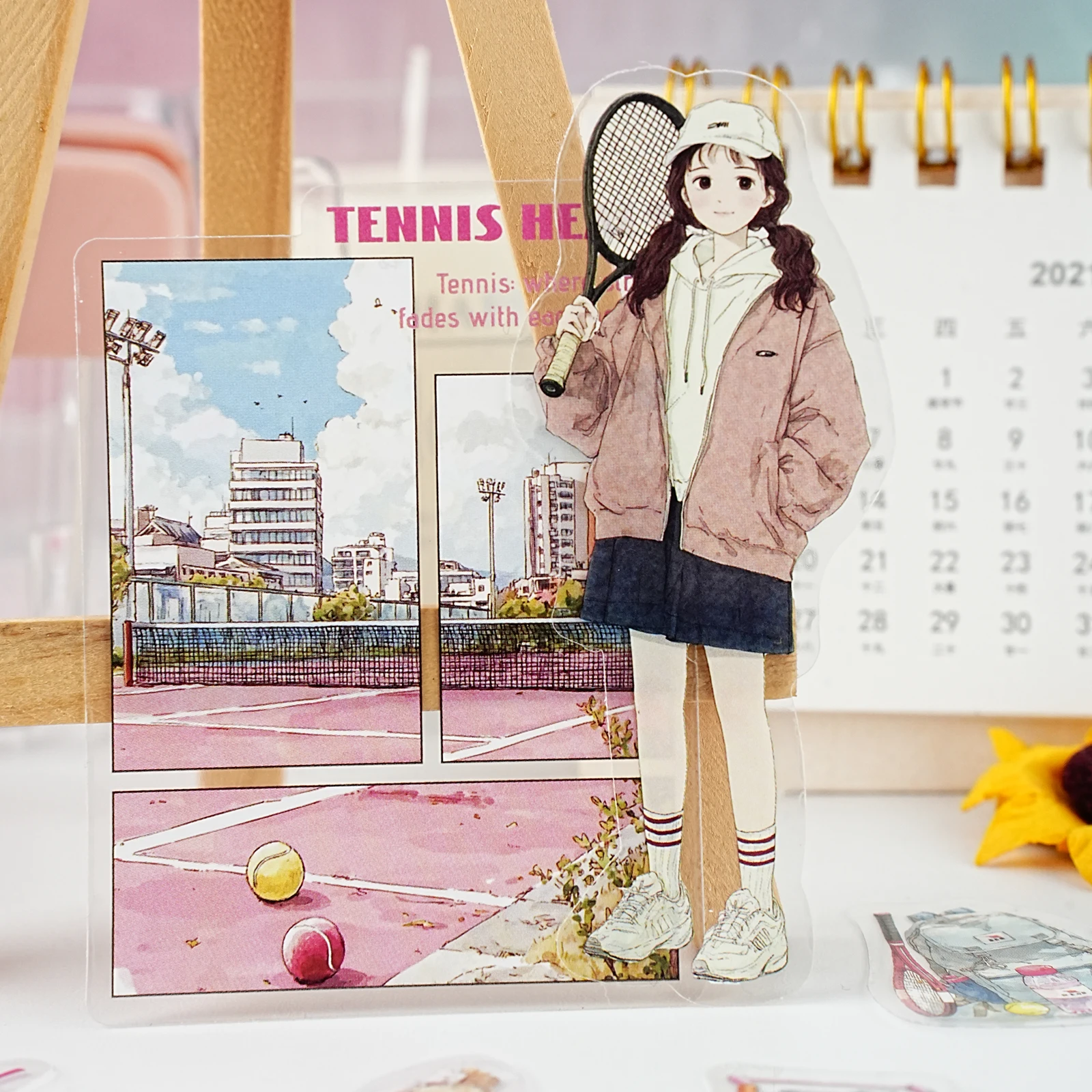 에토리 라이프 테니스 테마 저널 스티커, 노트북용 스포츠 소녀 재료 30개, 전화기 스티커, 여행가방, 방 장식, 스크랩북 용품, 체육 수업, 학용품, 장난감 스티커, DIY 공예품, 친구를 위한 선물