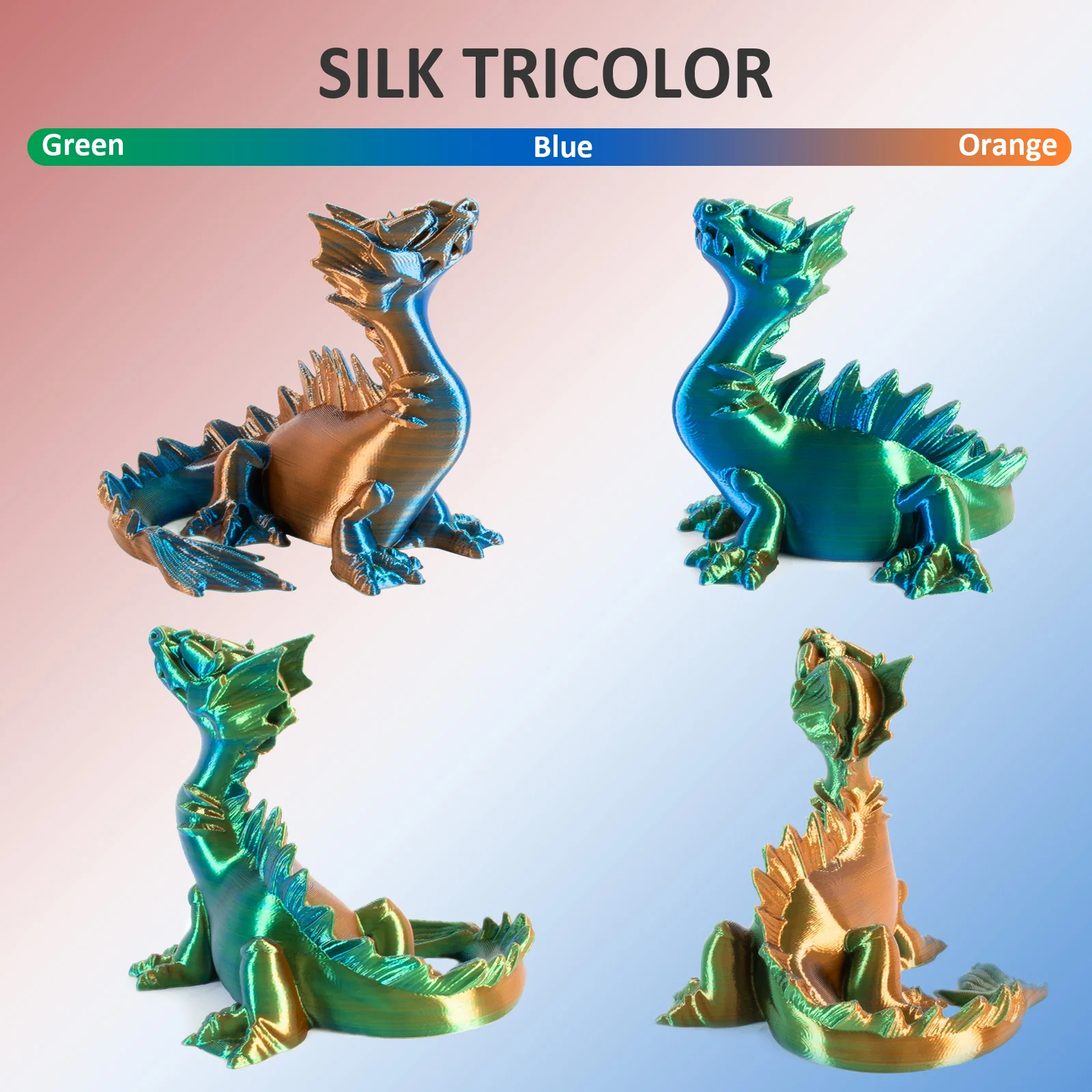 Geeetech 5Kg Trójkolorowy Jedwabny Filament PLA, Filament 3D 1,75 mm Szpula (+/-0,03 mm) Pakowany próżniowo, Specjalny Kolor — zdjęcie produktu 6