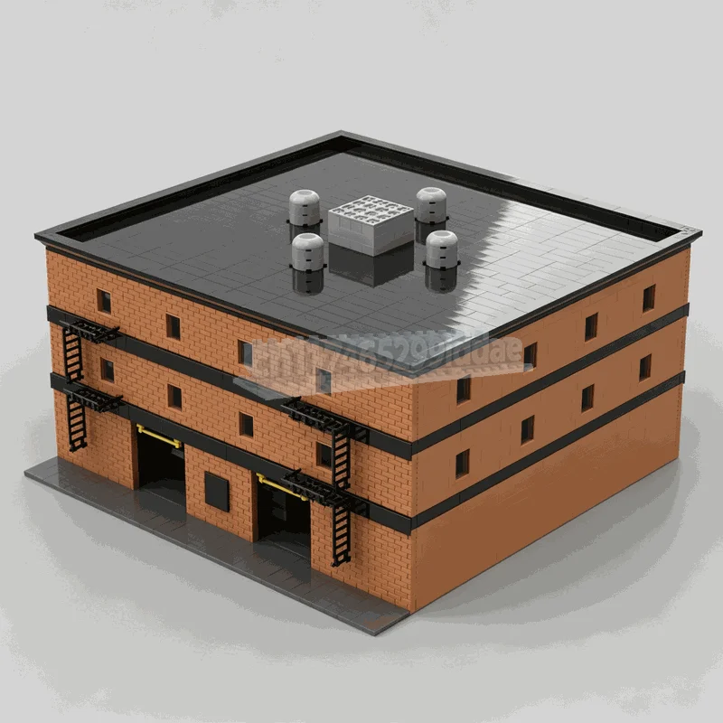 5992Parts MOC City Modular Apartment Building With Garage Urban Street View Bricks Architecture DIY Assembly Creative Toy Gift