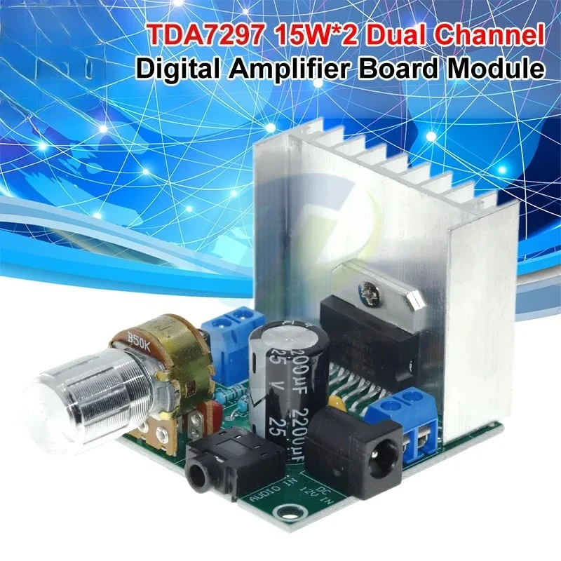 1/3PCS TDA7297 Audio Amplifier Board Module Dual-Channel Parts For DIY Kit Dual-Channel 15W+15W Digital Amplifier