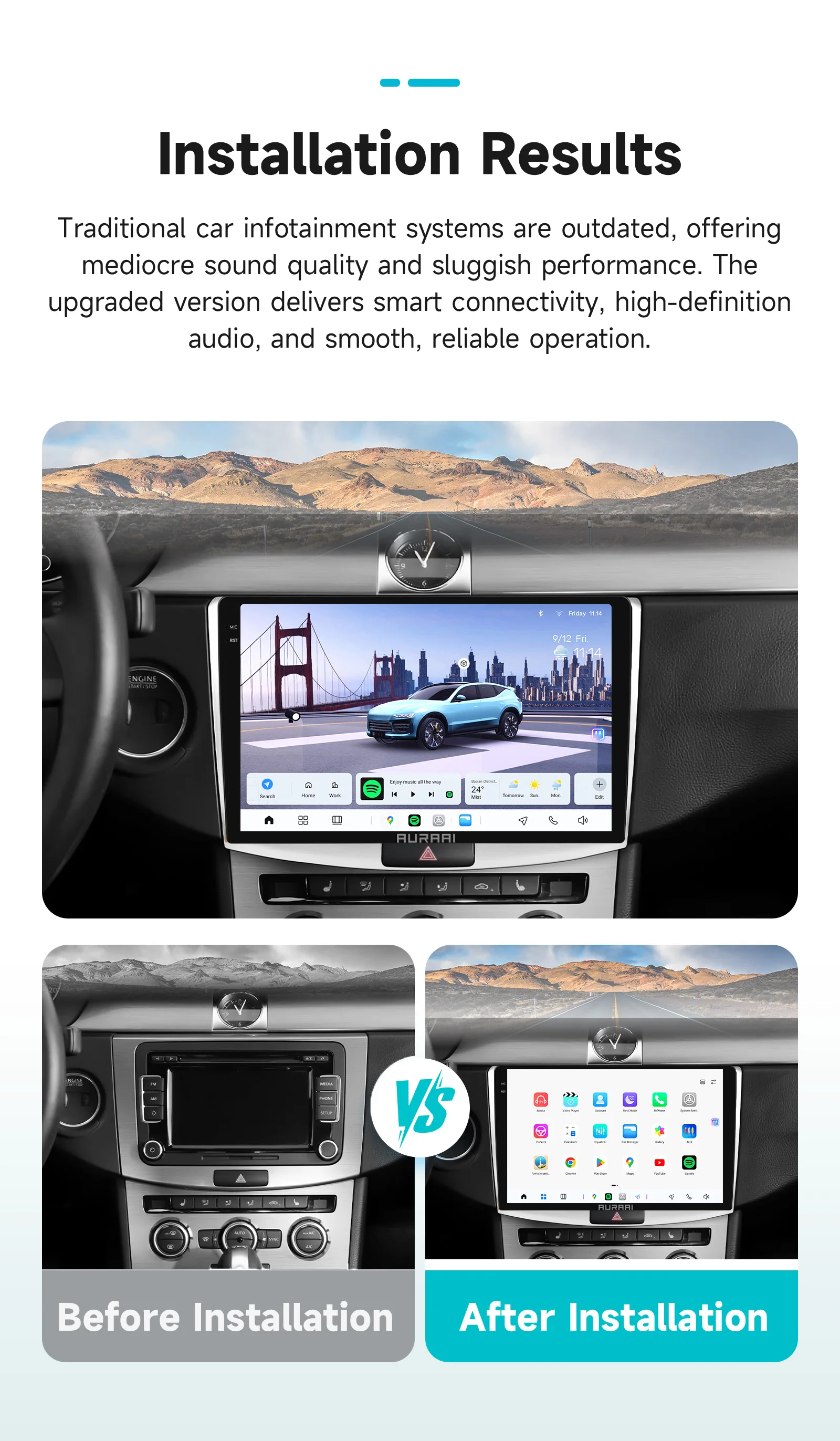 AURAAI X100 Android Auto Intelligente Bildschirm für Volkswagen Passat B6 B7 2010-2015 Auto CarPlay RDS DSP SWC GPS AI Sprachsteuerung – Detail 3
