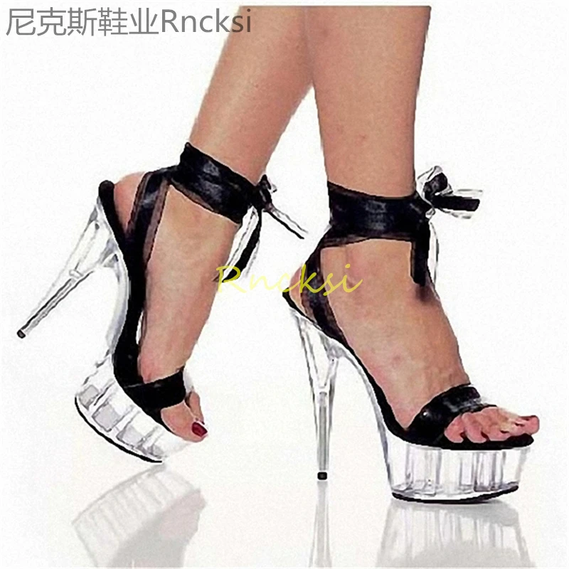 15cm Women's summer wear fashionable new temperament high-heeled waterproof platform Joker ladies sandals.