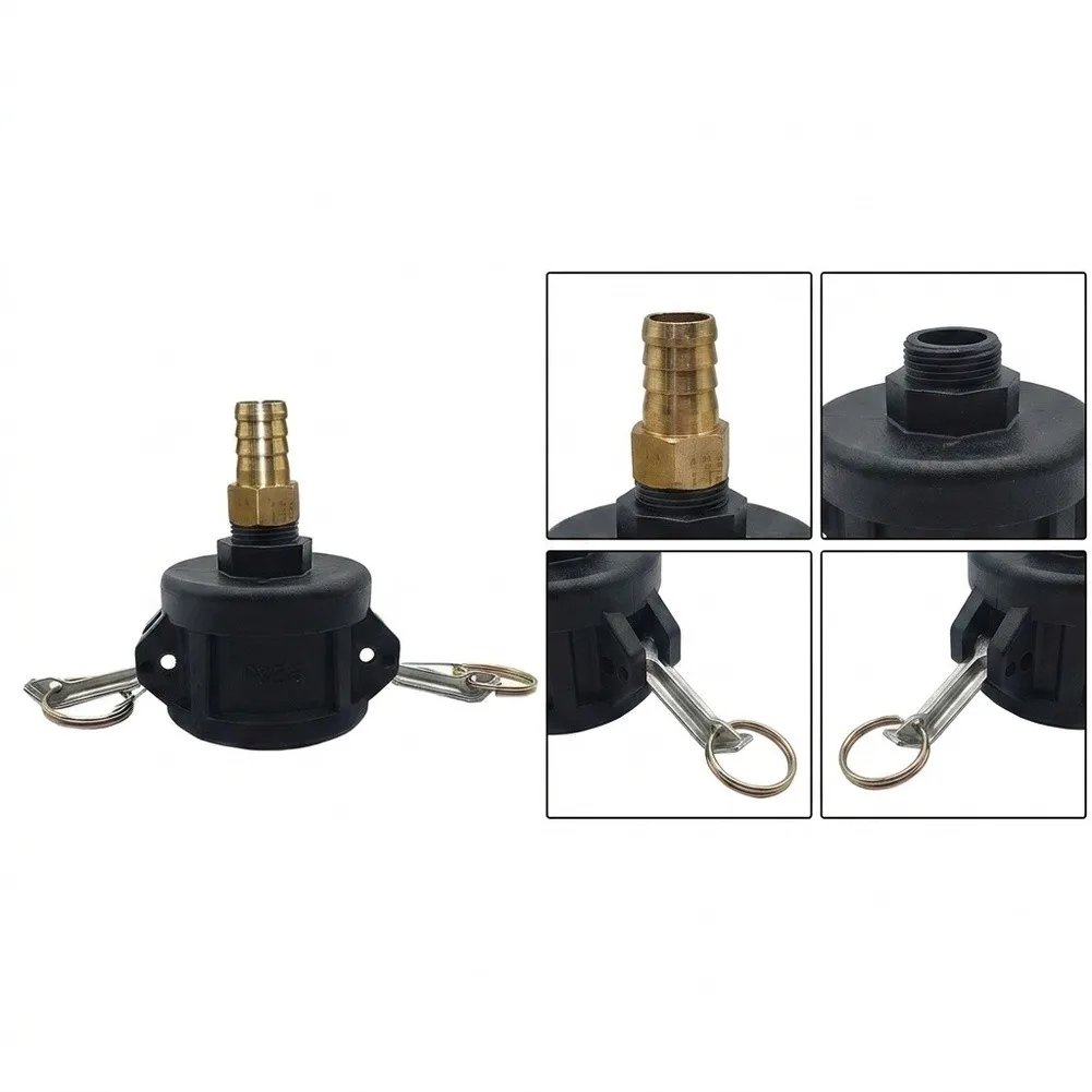 For IBC Tote Fitting for Converting 2 inch Drain Opening to 3/4 inch Garden Hose Thread Using Resistant PP and Brass