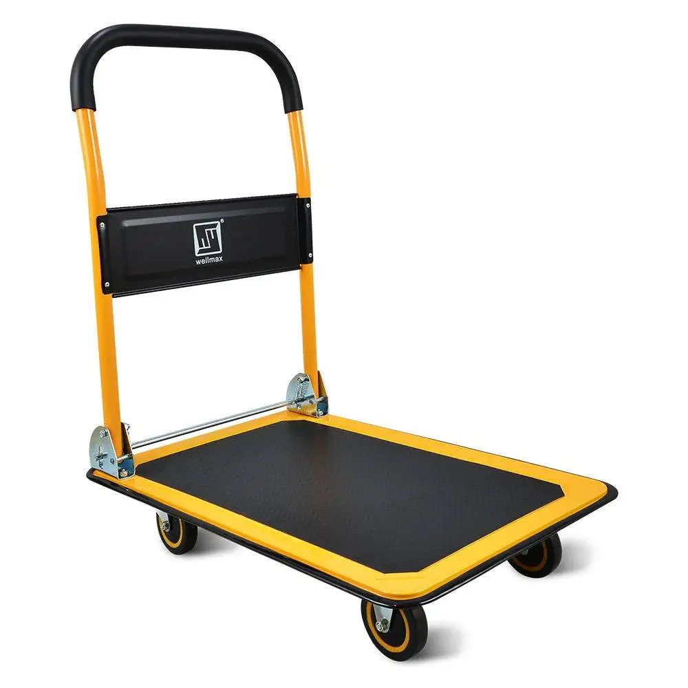 Moving Platform Hand Truck Foldable Push Cart Dolly with 360° Swivel Wheels 330lb Capacity Easy Storage Heavy Duty and Durable