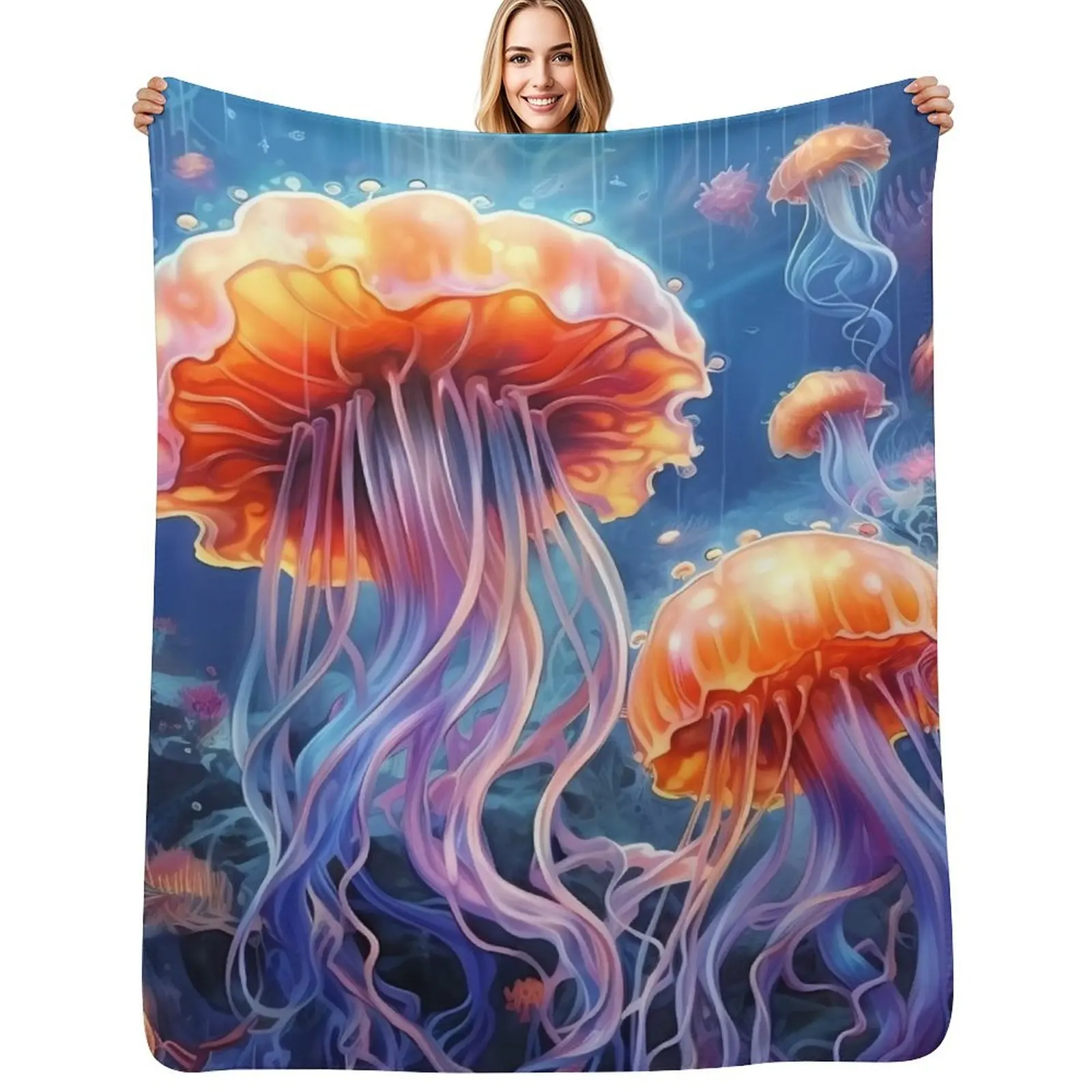 

Jellyfish #25 Throw Blanket wednesday Decorative Throw Thins cosplay anime Blankets