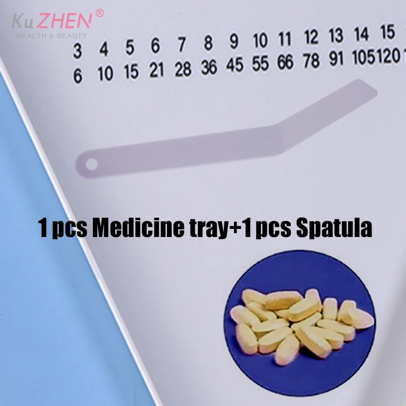 1*Pill Counting Tray Tablet Counter Dispenser Pills Plate Splitter With Spatula Tool For Pharmacy Technician Doctor Pharmacists