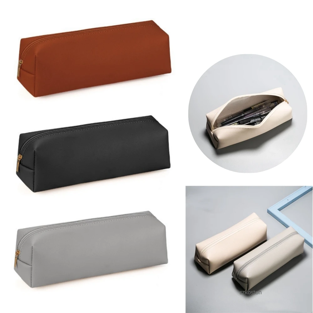 1 stücke PU Leder Bleistift Fall Lagerung Stift Tasche Mäppchen Make-Up Stift Tasche Organizer Tragbare Schreibwaren Büro Schule Liefert