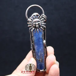 Jewelry Soldering Bronze Plated Irregular Natural Kyanite Quartz Stone Vintage Sun Pendants