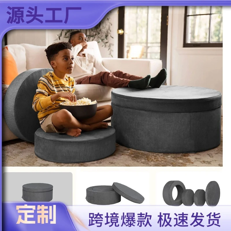 Children's game table and chair combination 1-6 years old cartoon educational game corner luminous flannel high density sponge