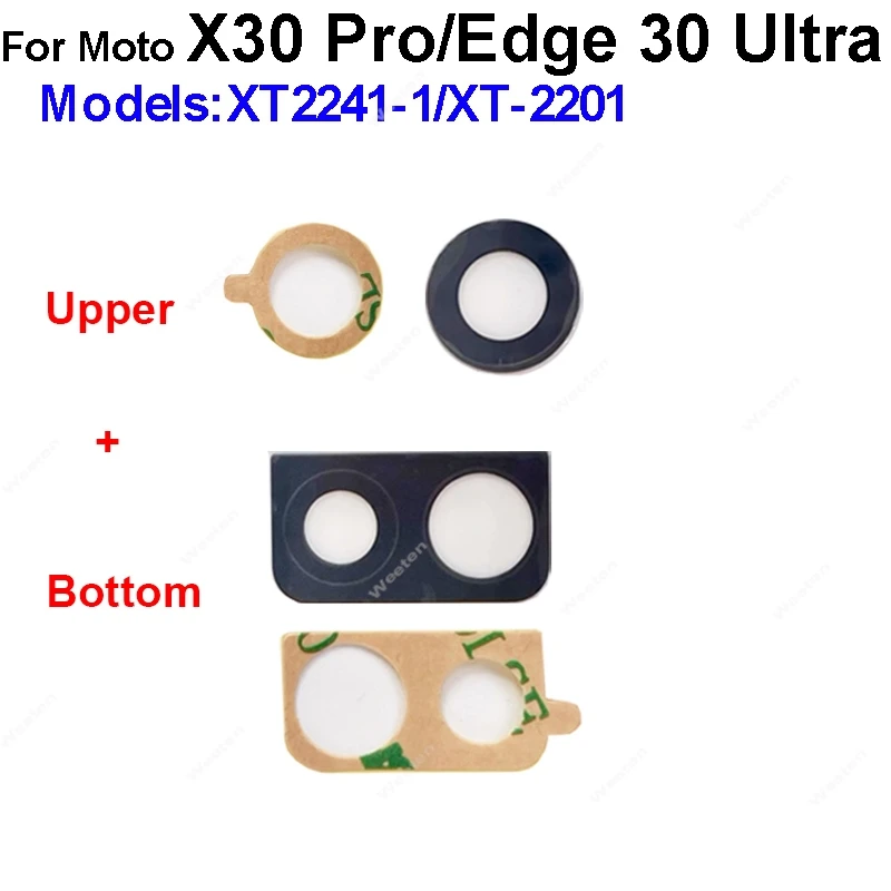 Rear Camera Glass Lens Cover For Motorola Moto X30 Pro Edge 30 Ultra XT2241-1 XT-2201 Back Camera Lens Glass with Frame Holder