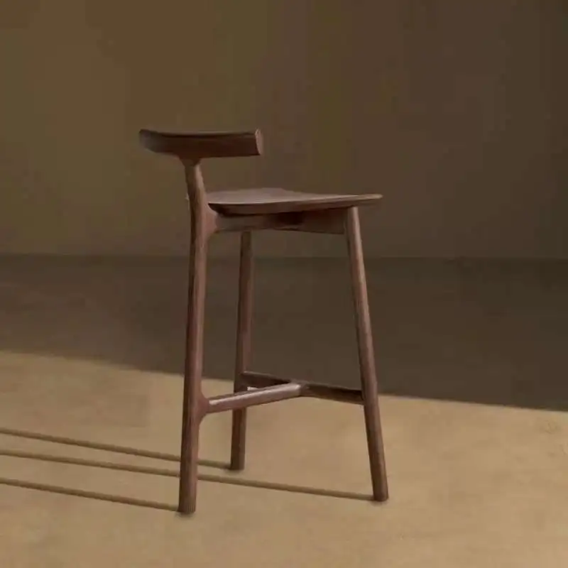 

Designer Home Nordic Leisure Solid Fashion Island Wood Creative Bar Modern Chair Simple Rear Chair Bank Para Bar