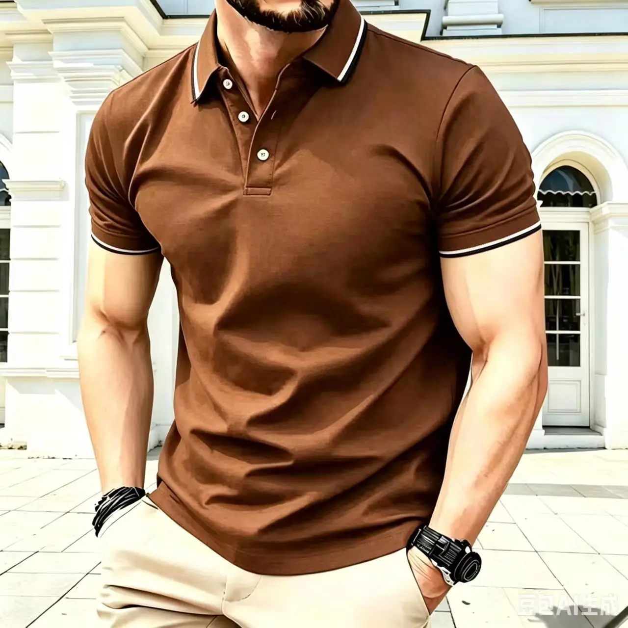 2026 Neue Sommer-Herren-Kurzarm-T-Shirts mit Kragen, Sommermode, High-End-Marke, Pony-Stickerei, Golf-Oberteil, lässiges Business-T-Shirt – Detail 6