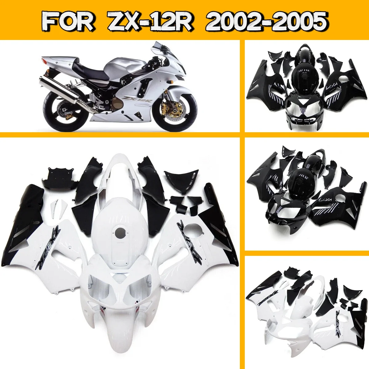 

Unique Design Fairings 2002-2005 ZX-12R Full High-Quality Plastic Fairing Kit ABS Perfect Fit for 02-05 Kawasaki ZX12R