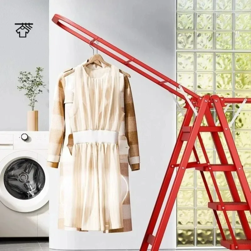 

Ladder household drying rack folding dual-purpose floor bold thickened family-specific herringbone stairs