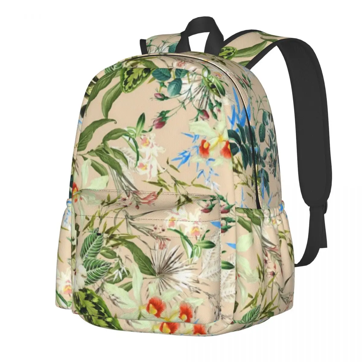 Vintage Floral Print Backpack Female Elegant Red Roses Big  display picture 1