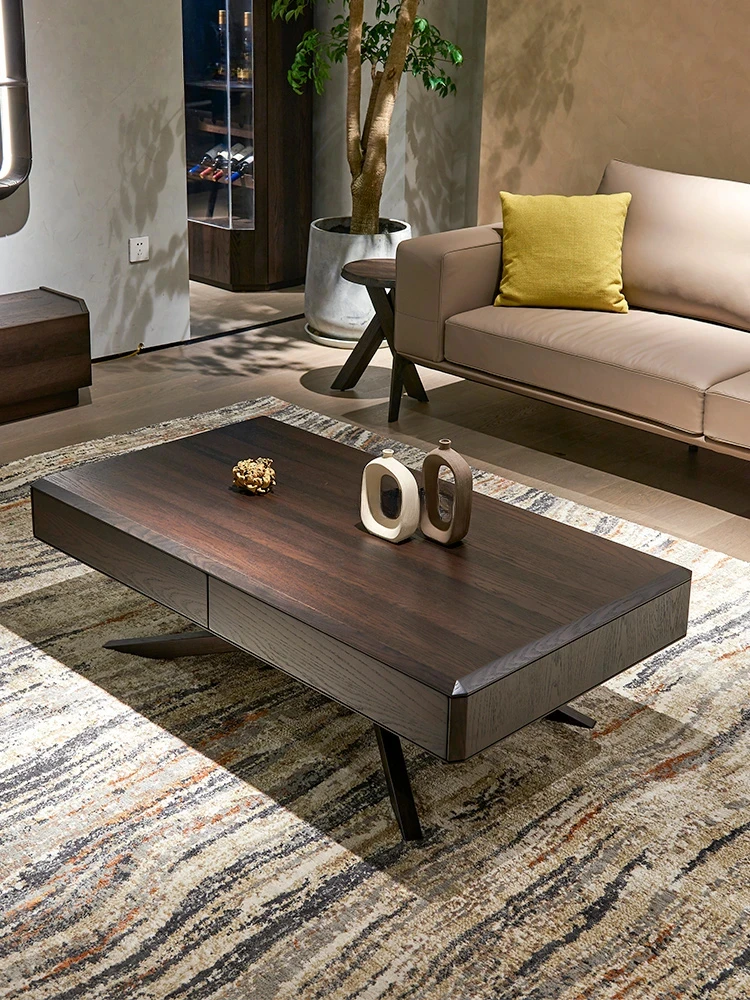 

Ash Wood Tea Table Mid-Ancient Nordic Minimalism Small Apartment Coffee Table TV Cabinet