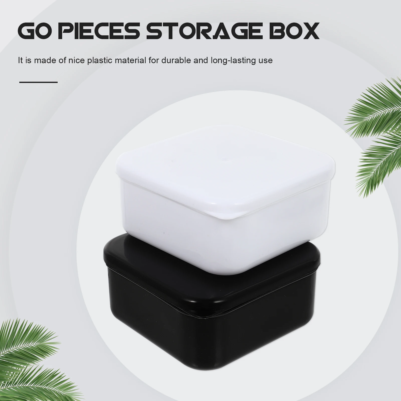 

2 Pcs Chess Piece Storage Box Plastic Go Jar Sturdy Lightweight Game Container Portable Case for Kids Students Teachers