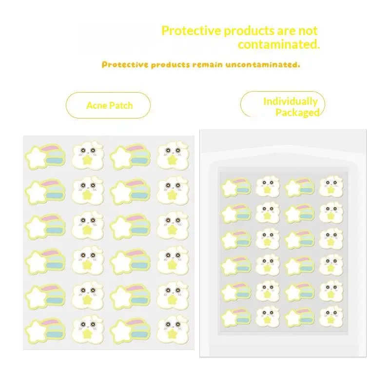 Hydrocolloid Acne Pimple Patches Fast Redness Reduce 20Pcs Waterproof Invisible Day Night for Facial Blemish Care