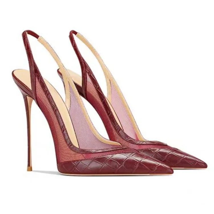 

2026Women's Summer New Super High Heels with Toe Caps, Slim Heels, Party and Fashion Sandals, Sizes 35-46, Large High Heels