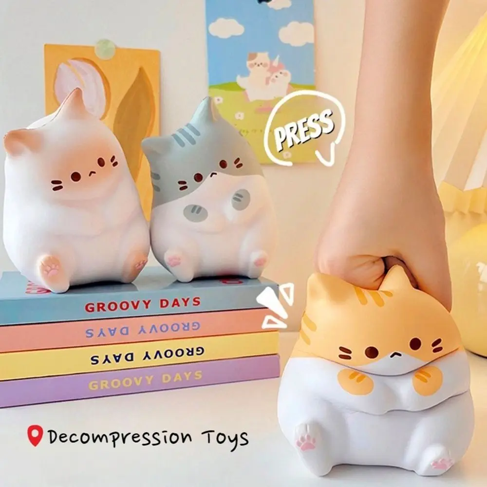 Kawaii Cartoon Cat Squeeze Toys Slow Rebound Stress Release Decompression Doll Plushie Cute Release Anxiety Toy