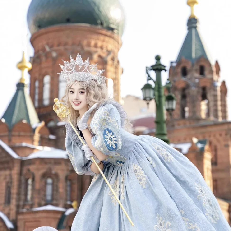 

Woman's Dress Medieval Court Dress Victorian French Noble Princess Long Dress Catwalk Hand Embroidery Luxury Evening Gowns