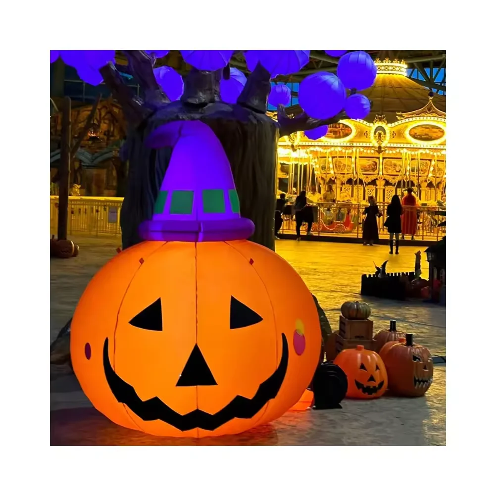 

Advertising 13/20/26ft Inflatable Pumpkin With LED Light Balloon Giant Pumpkin Inflatable Halloween Decorations Pumpkin