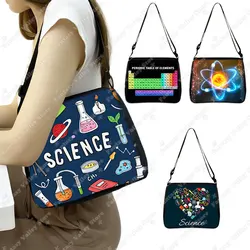 Cute Science Chemistry Shoulder Bag Periodic Table of Elements Women Handbag Crossbody Bag for Travel Phone Holder Messenger Bag