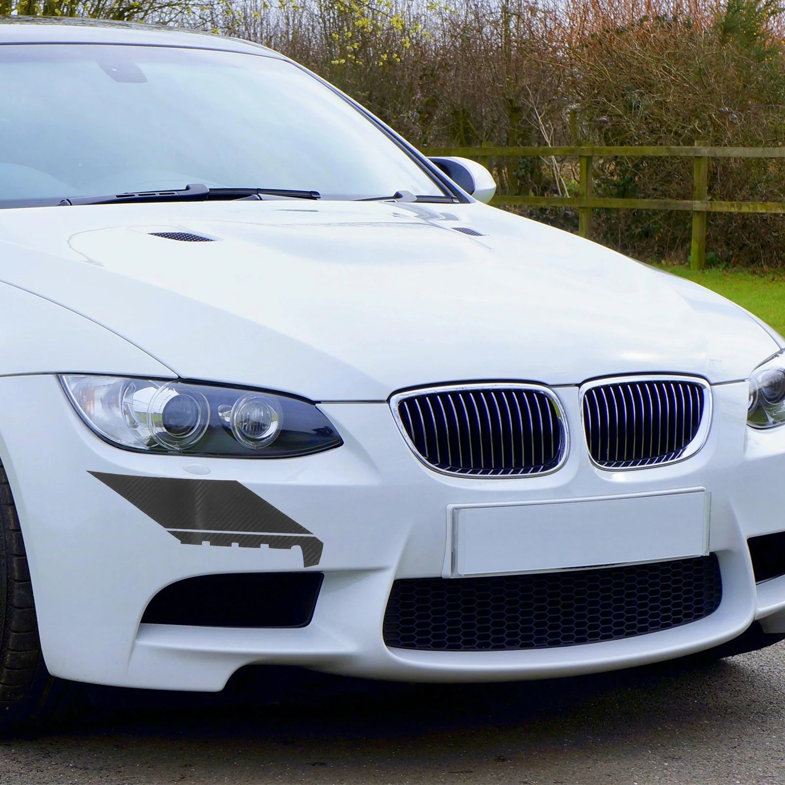 

4Pcs Car Hood Decal Stickers Carbon Fiber Pattern Durable Scratch Protection Auto Exterior Accessories Vehicle Modification