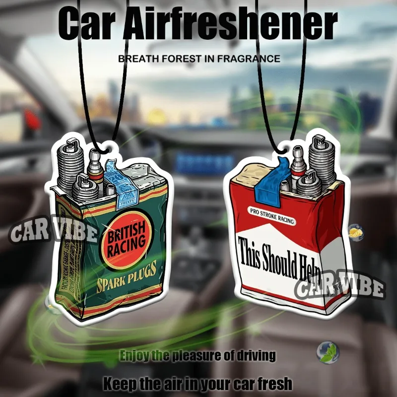 JDM-style car tuning decor car freshener — rearview mirror hanging scent strip. Cool paper car freshener, great gift for friends