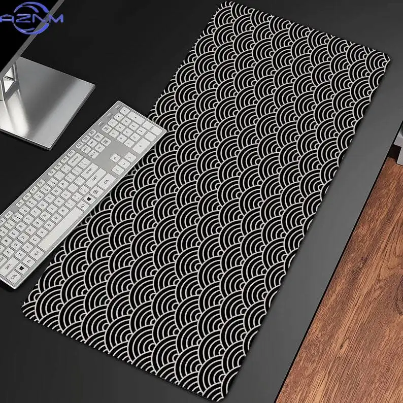 Seigaiha  Desk Mat Qinghai Wave XL Mouse Pad, Ukiyoe Mousepad, Pretty Desk Decoration, Play Mat, Keyboard Mats
