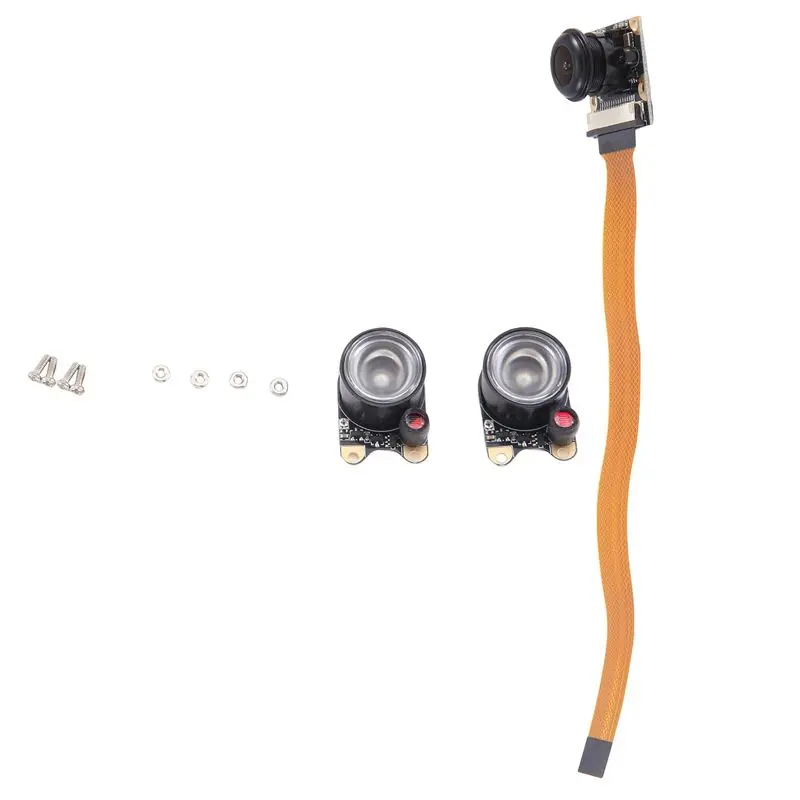 T23C For Raspberry Pi 5/Zero/2W/W Camera Day And Night Vision Adjustable Focus Module, OV5647 5MP 1080P 130° Viewing Angle Black